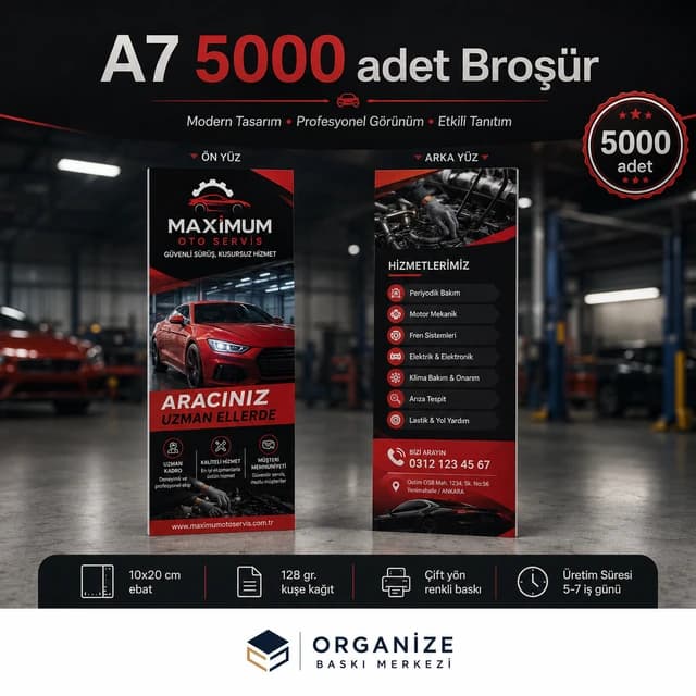 A7 5.000 adet broşür baskı örneği - Organize Baskı Merkezi