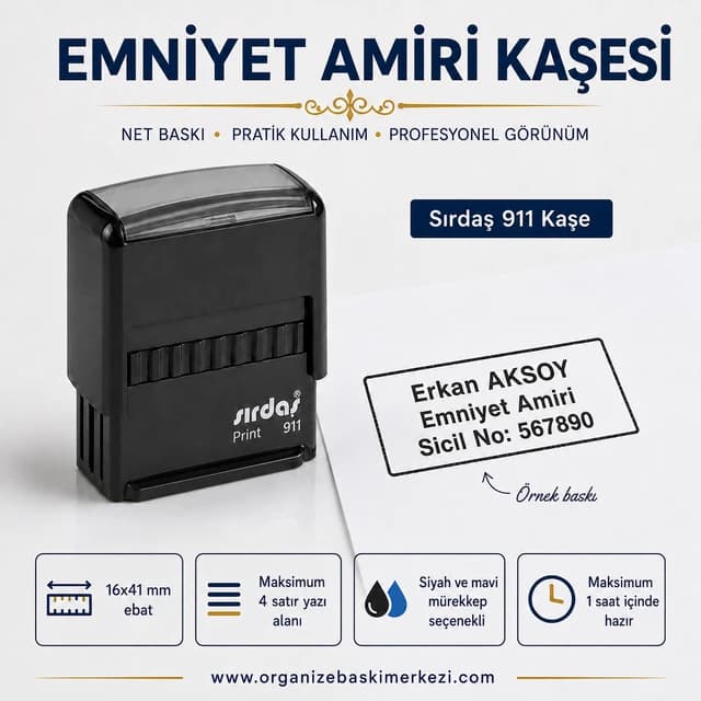 Emniyet Amiri Kaşesi Sırdaş 911 16x41 mm