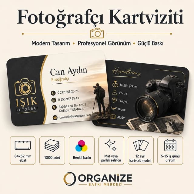 Fotoğrafçı kartviziti örnek tasarımı