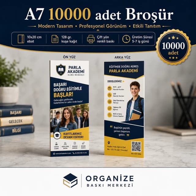 A7 10.000 adet broşür baskı örneği - Organize Baskı Merkezi