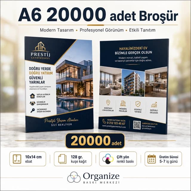 A6 20.000 adet broşür baskı örneği - Organize Baskı Merkezi