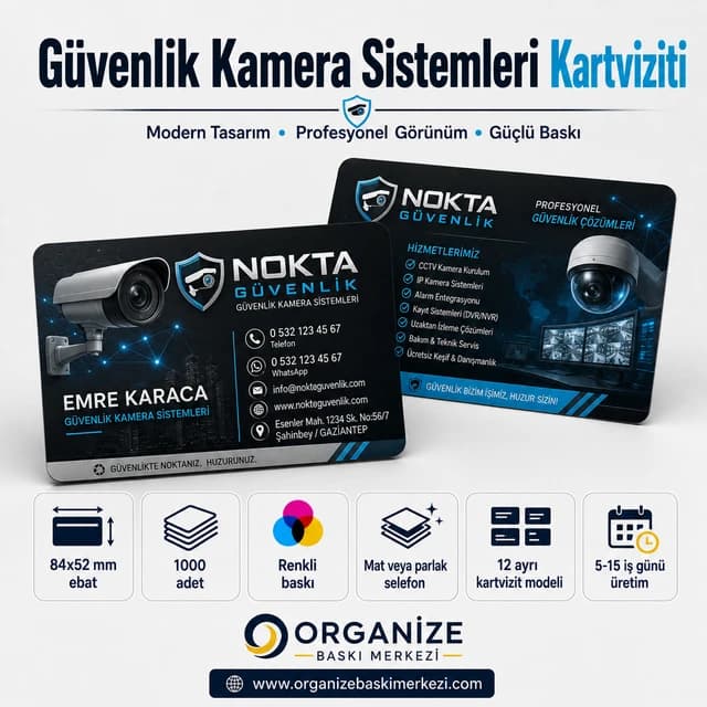 Güvenlik Kamera Sistemleri kartviziti örnek tasarımı