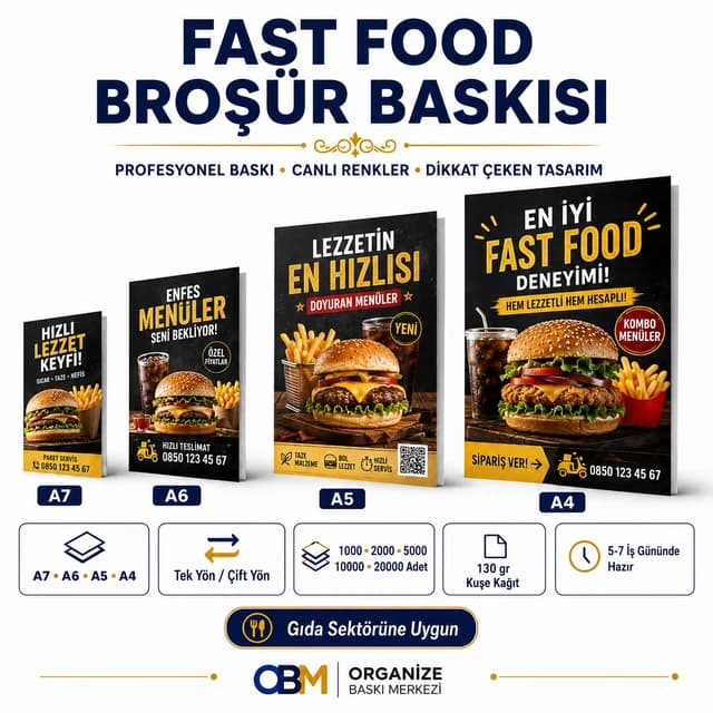 Fast Food Broşür Baskısı