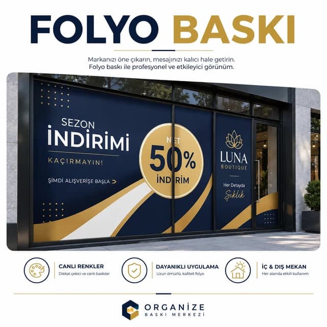 İç mekan folyo baskı örneği