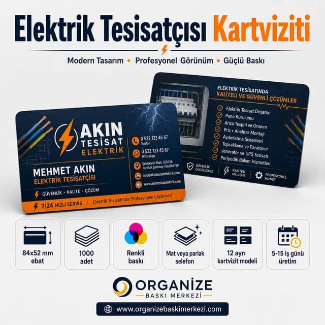 Elektrik Tesisatçısı kartviziti örnek tasarımı