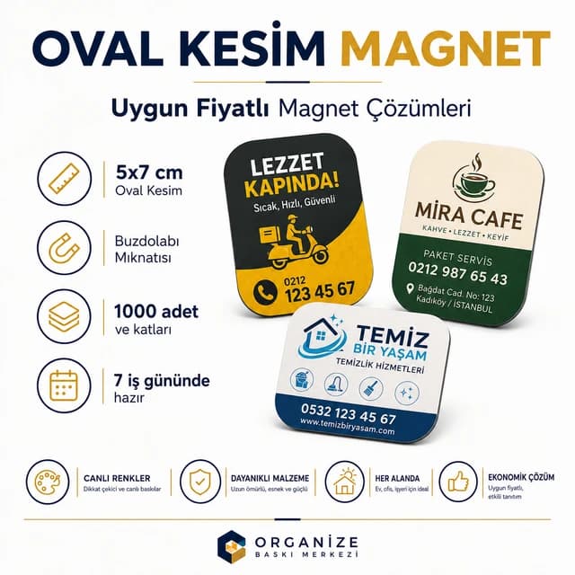 Özel Kesim Magnet - Oval kesim magnet örneği