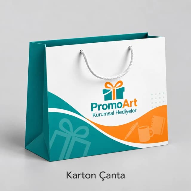 Promosyon firması için baskılı karton çanta örneği