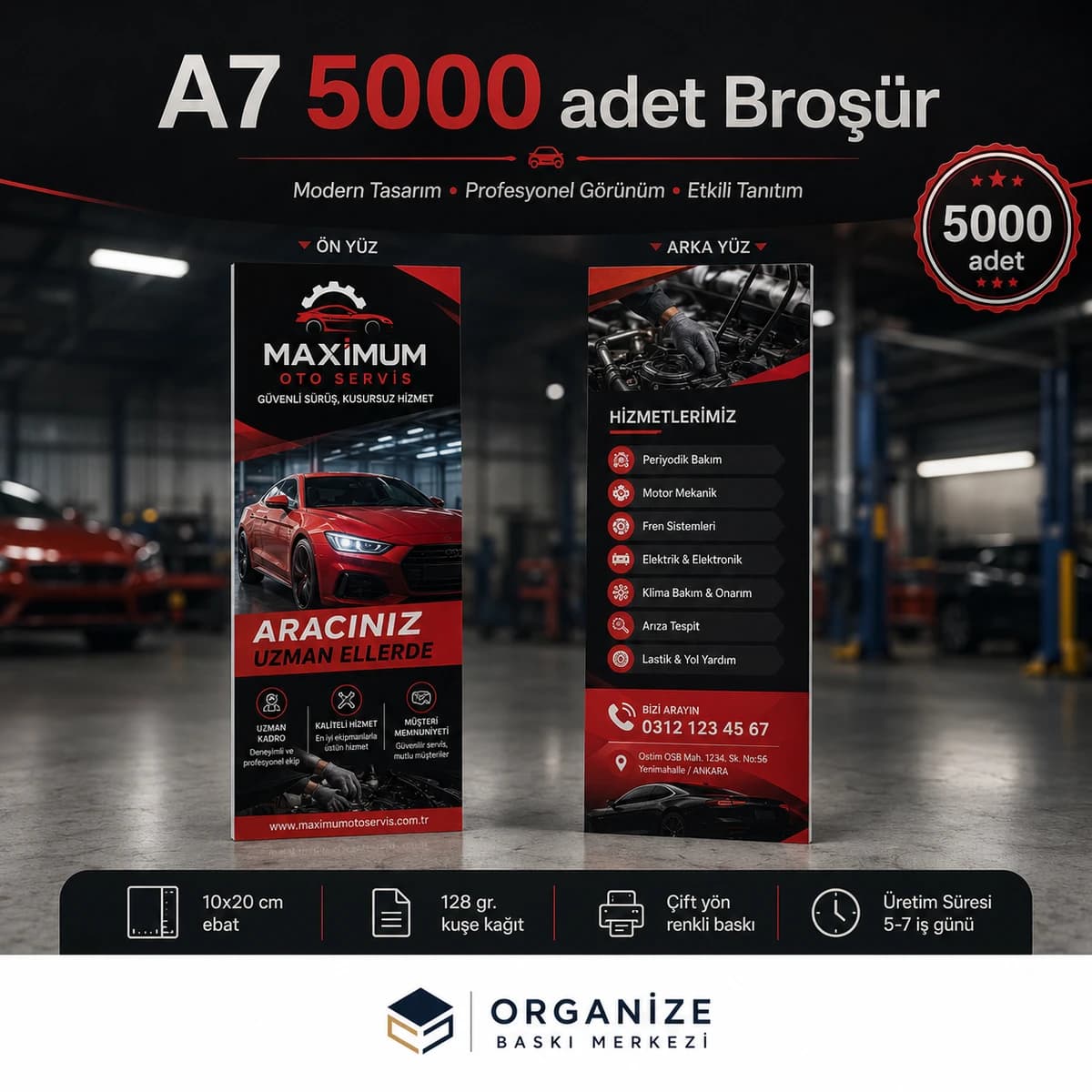 A7 5.000 adet broşür baskı örneği - Organize Baskı Merkezi