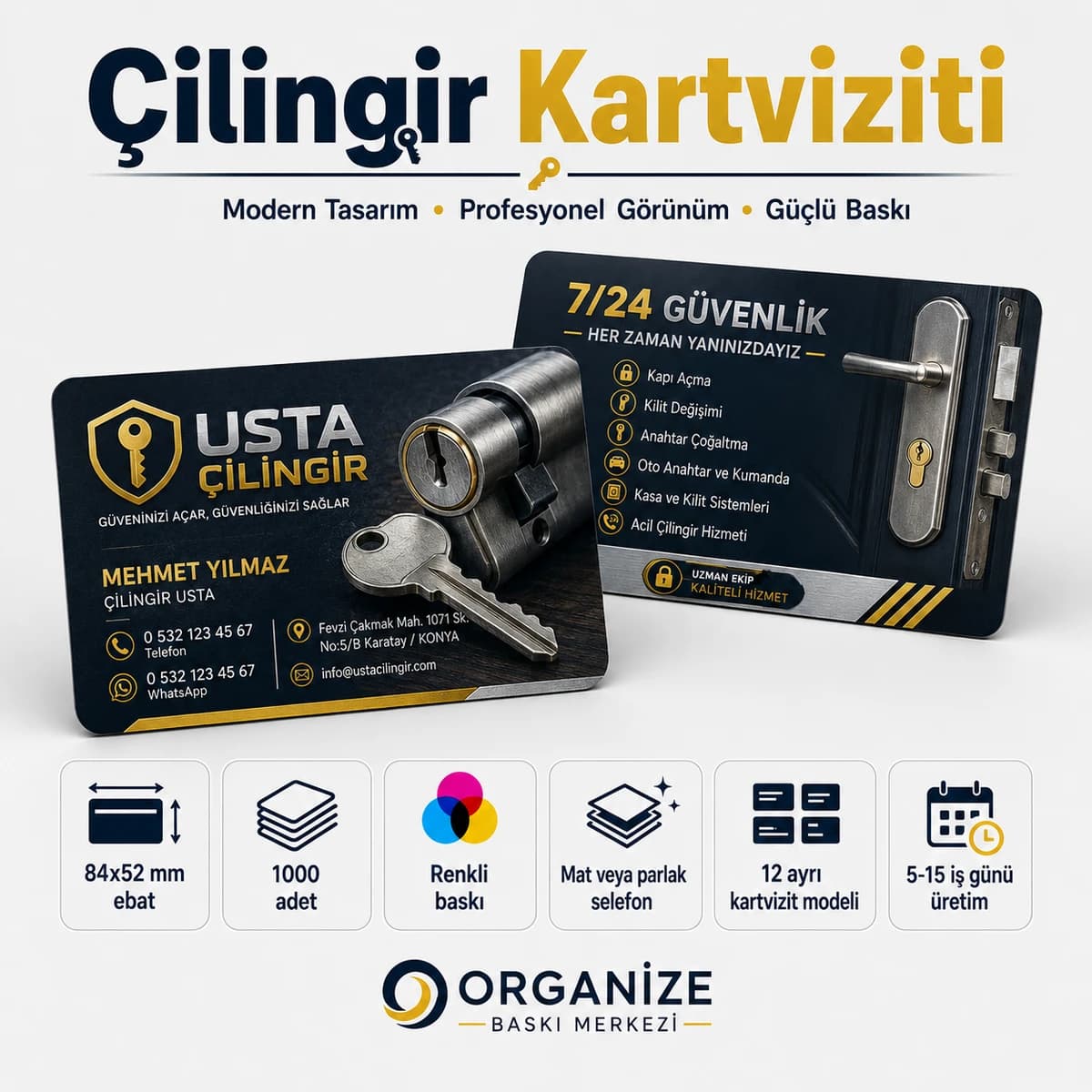 Çilingir kartviziti örnek tasarımı