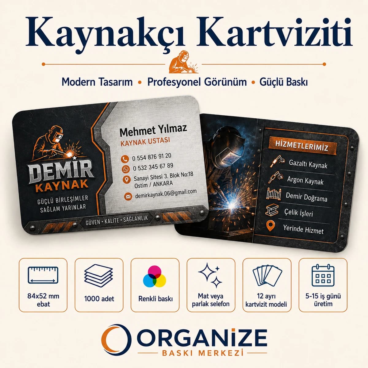 Kaynakçı kartviziti örnek tasarımı
