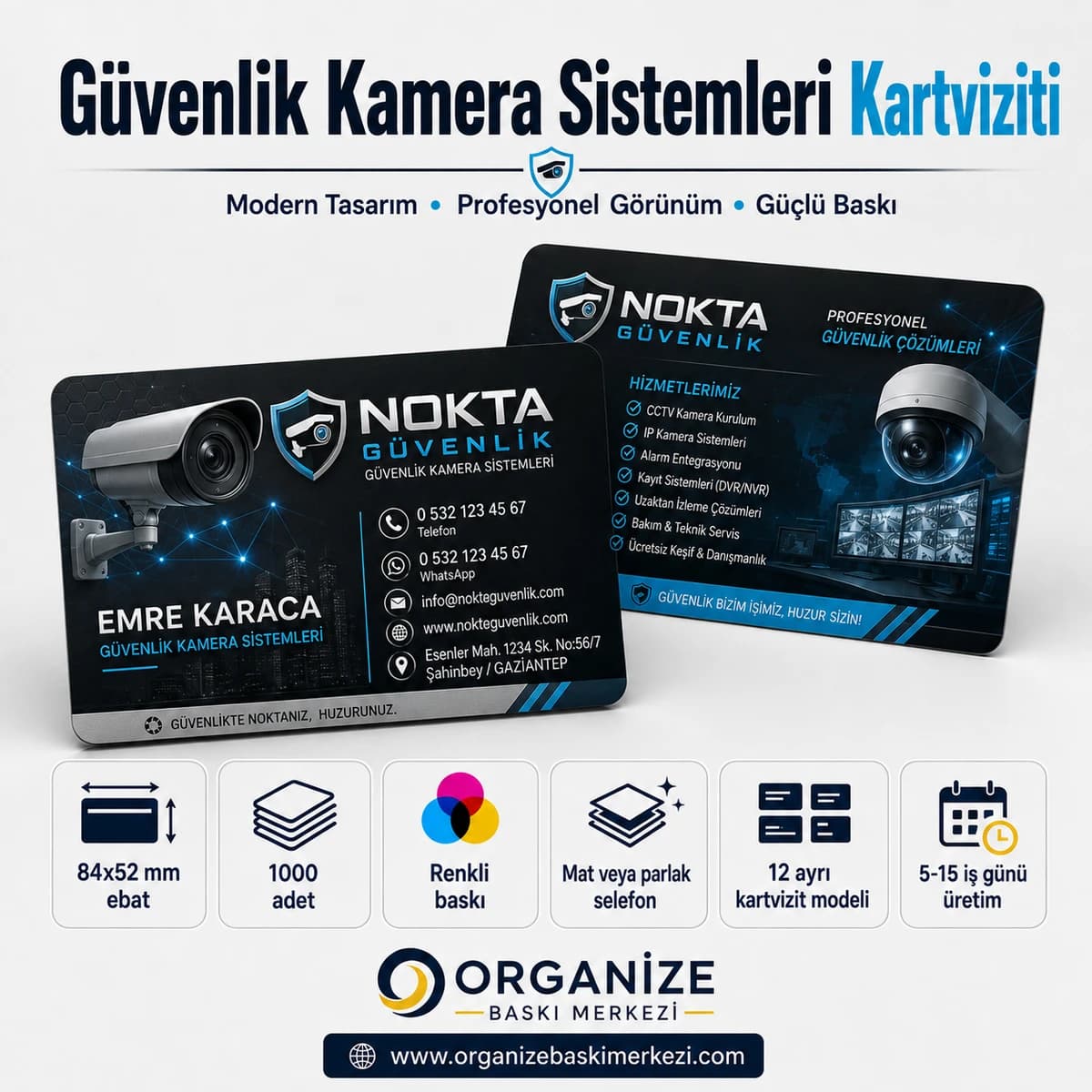 Güvenlik Kamera Sistemleri kartviziti örnek tasarımı