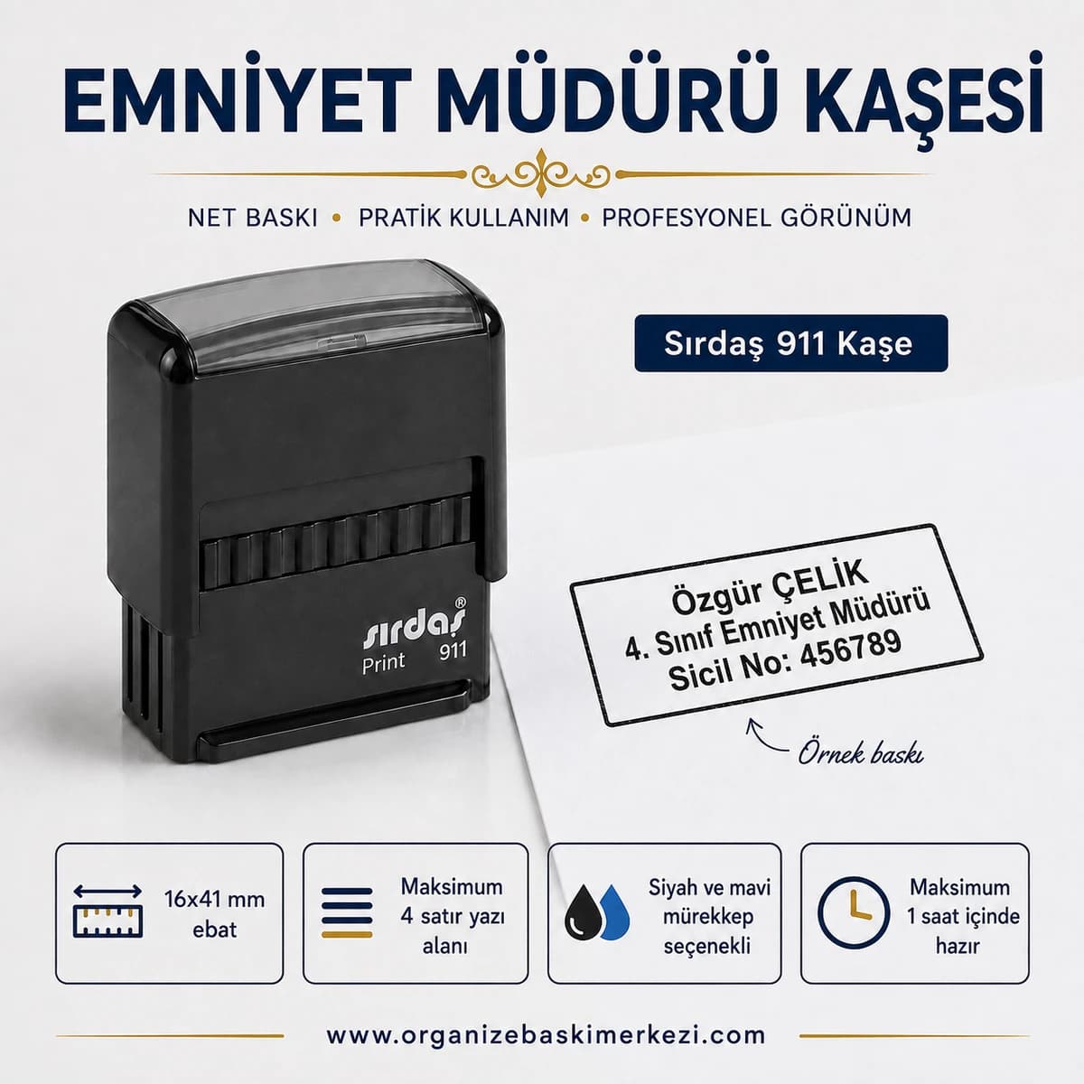 Emniyet Müdürü Kaşesi Sırdaş 911 16x41 mm