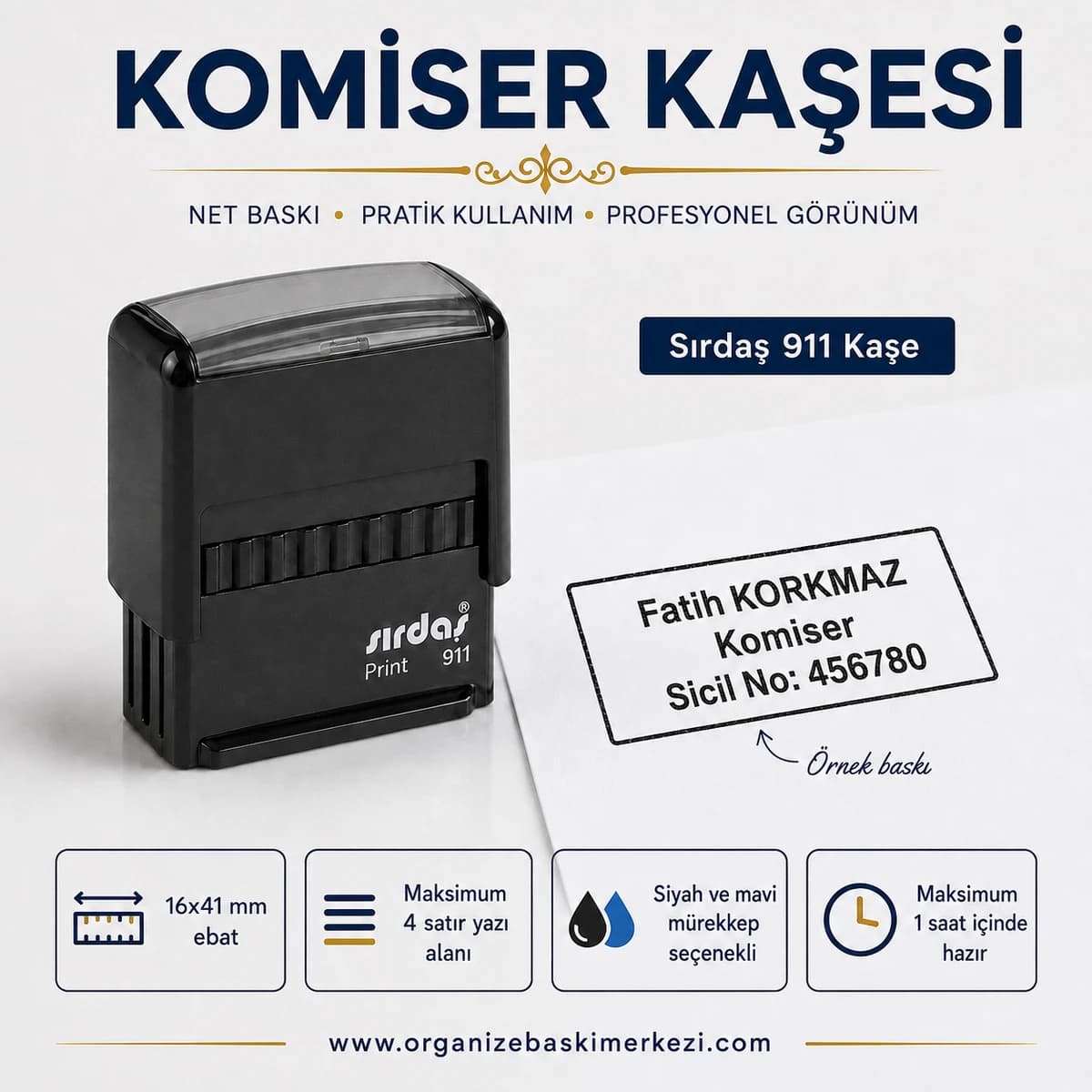 Komiser Kaşesi Sırdaş 911 16x41 mm