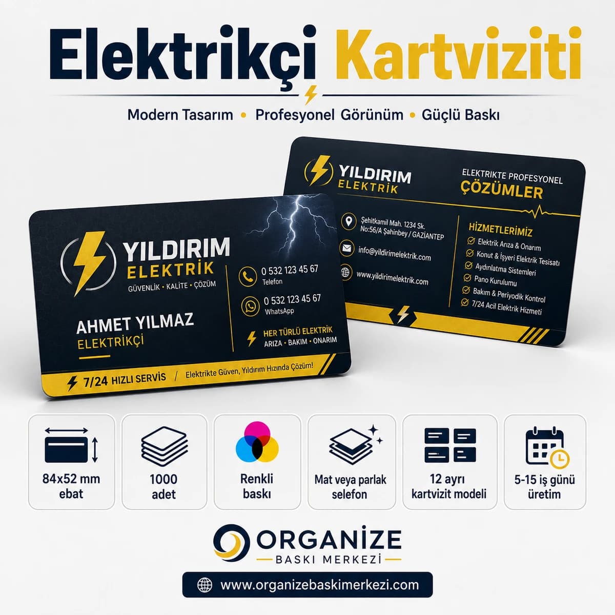 Elektrikçi kartviziti örnek tasarımı