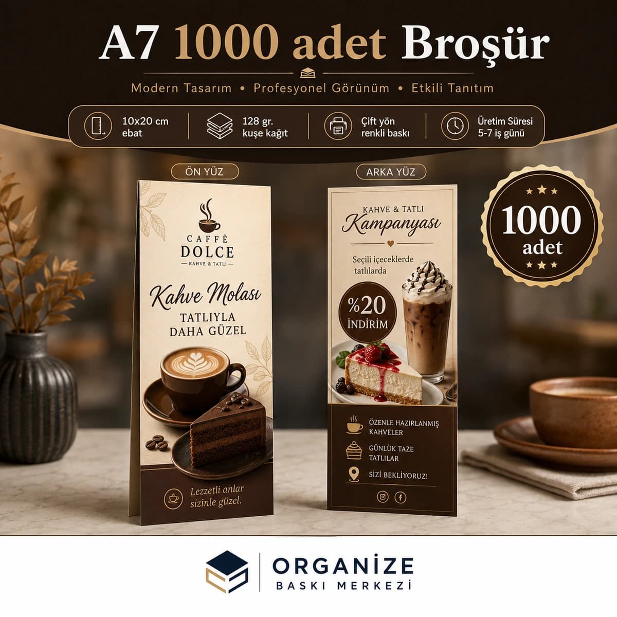 A7 1.000 adet broşür baskı örneği - Organize Baskı Merkezi