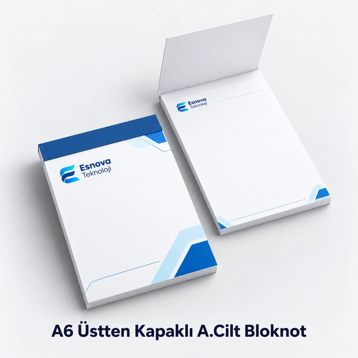 A6 Üstten Kapaklı A.Cilt Bloknot Kapağı açık ve kapalı haliyle A6 (9 × 13 cm) üstten kapaklı A.Cilt bloknot