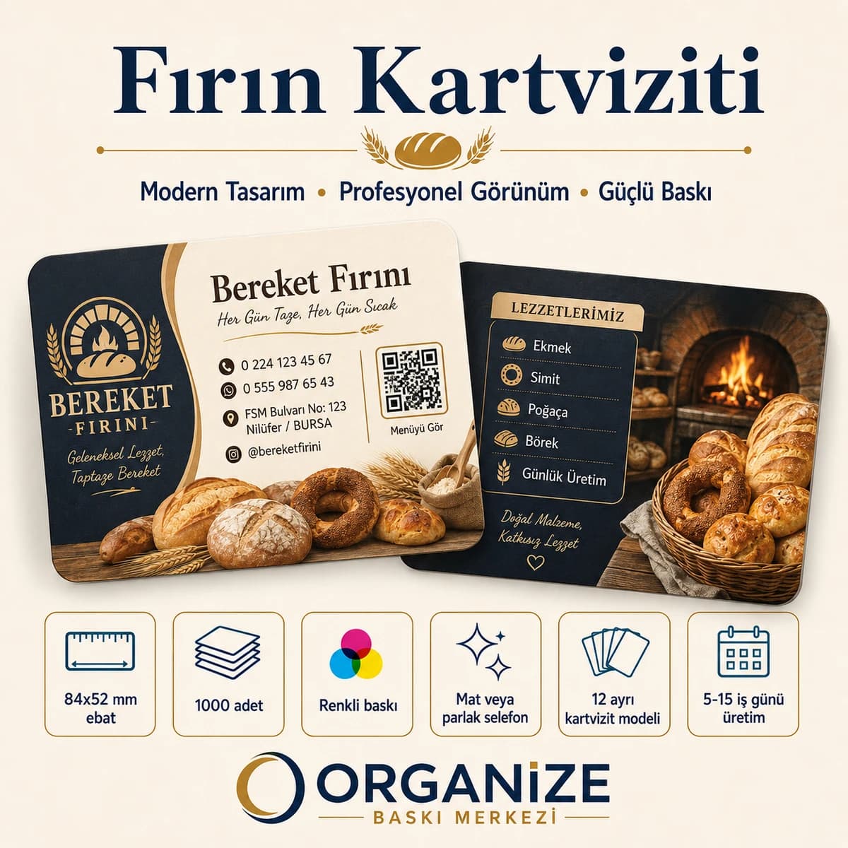 Fırın kartviziti örnek tasarımı