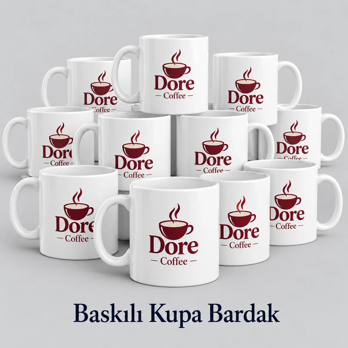 Kafe logolu toplu baskılı kupa bardaklar