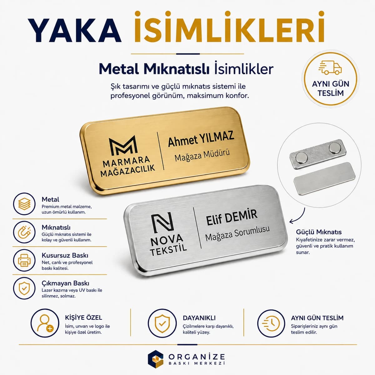 Metal Yaka İsimliği - Metal yaka isimliği örneği