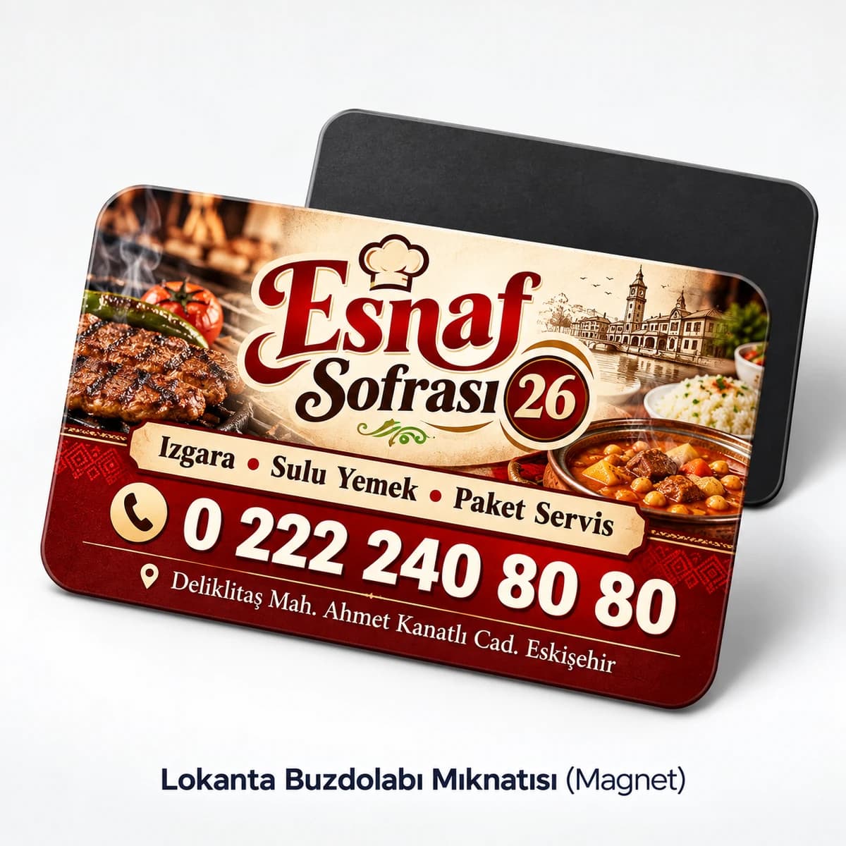 Lokanta için yatay buzdolabı magneti örneği