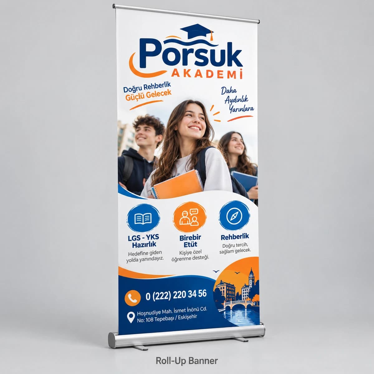 Eğitim kurumu için roll-up banner örneği