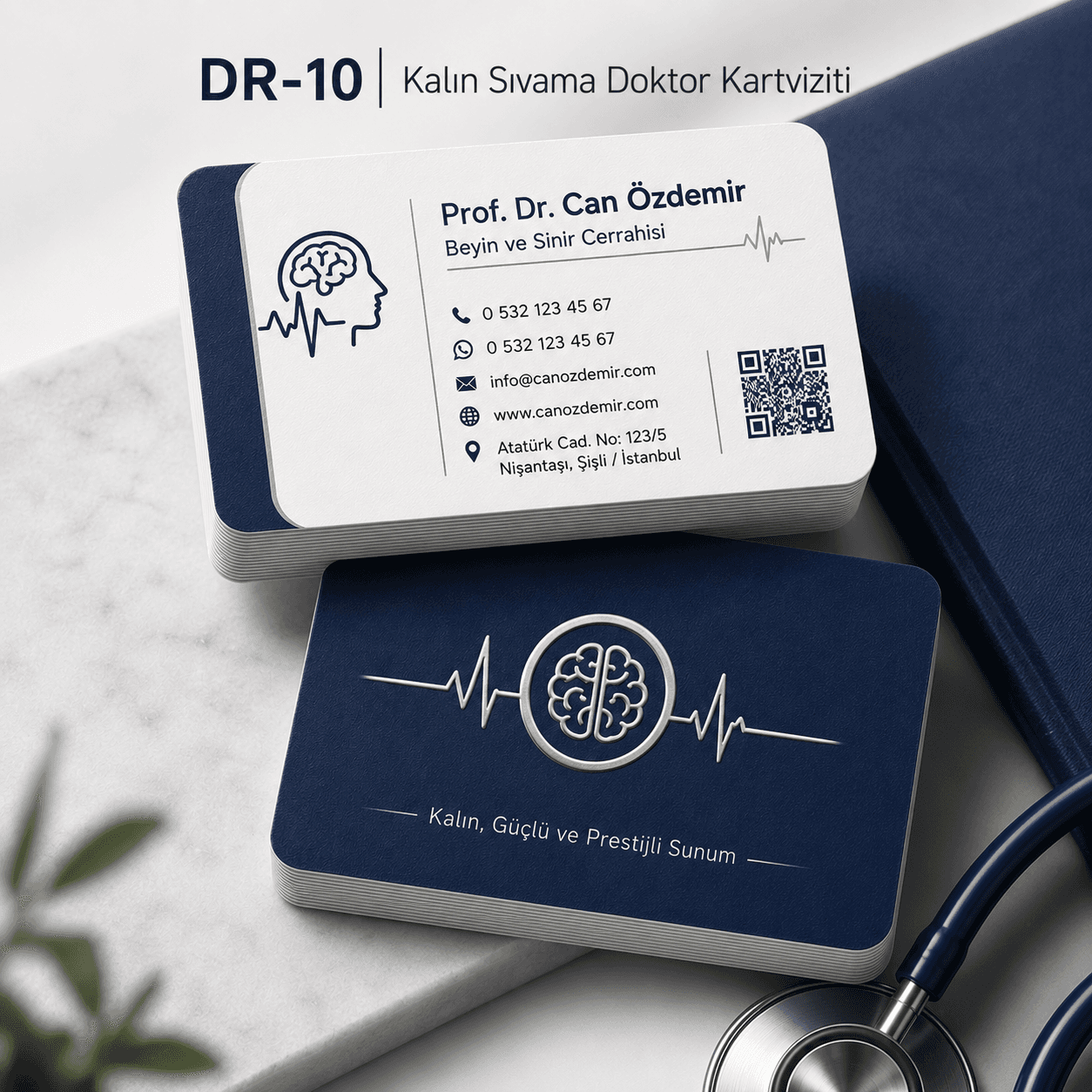 Kalın Sıvama Doktor Kartviziti ön ve arka yüz gerçek tasarım örneği
