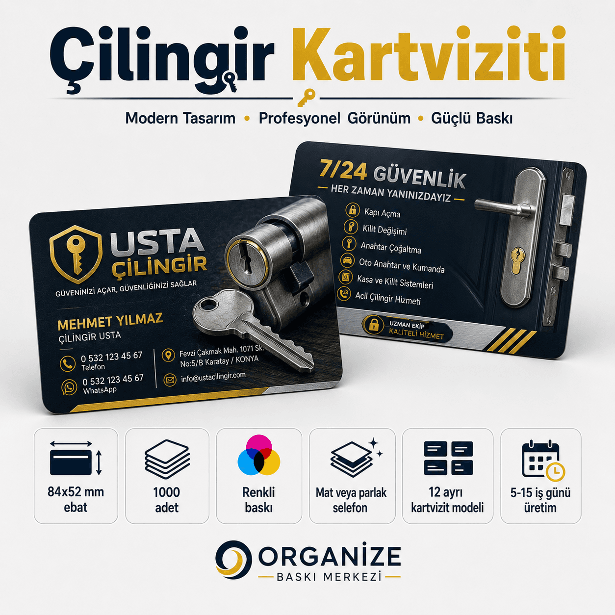 Çilingir kartviziti örnek tasarımı