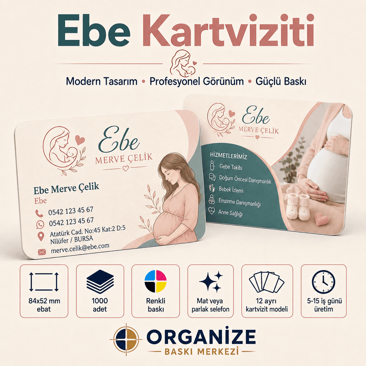 Ebe kartviziti örnek tasarımı