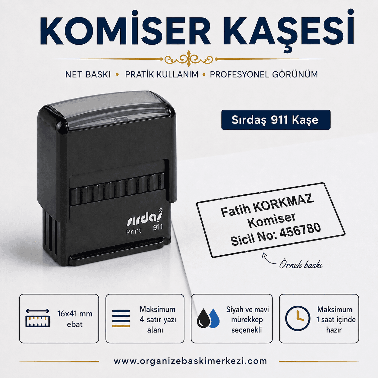 Komiser Kaşesi Sırdaş 911 16x41 mm