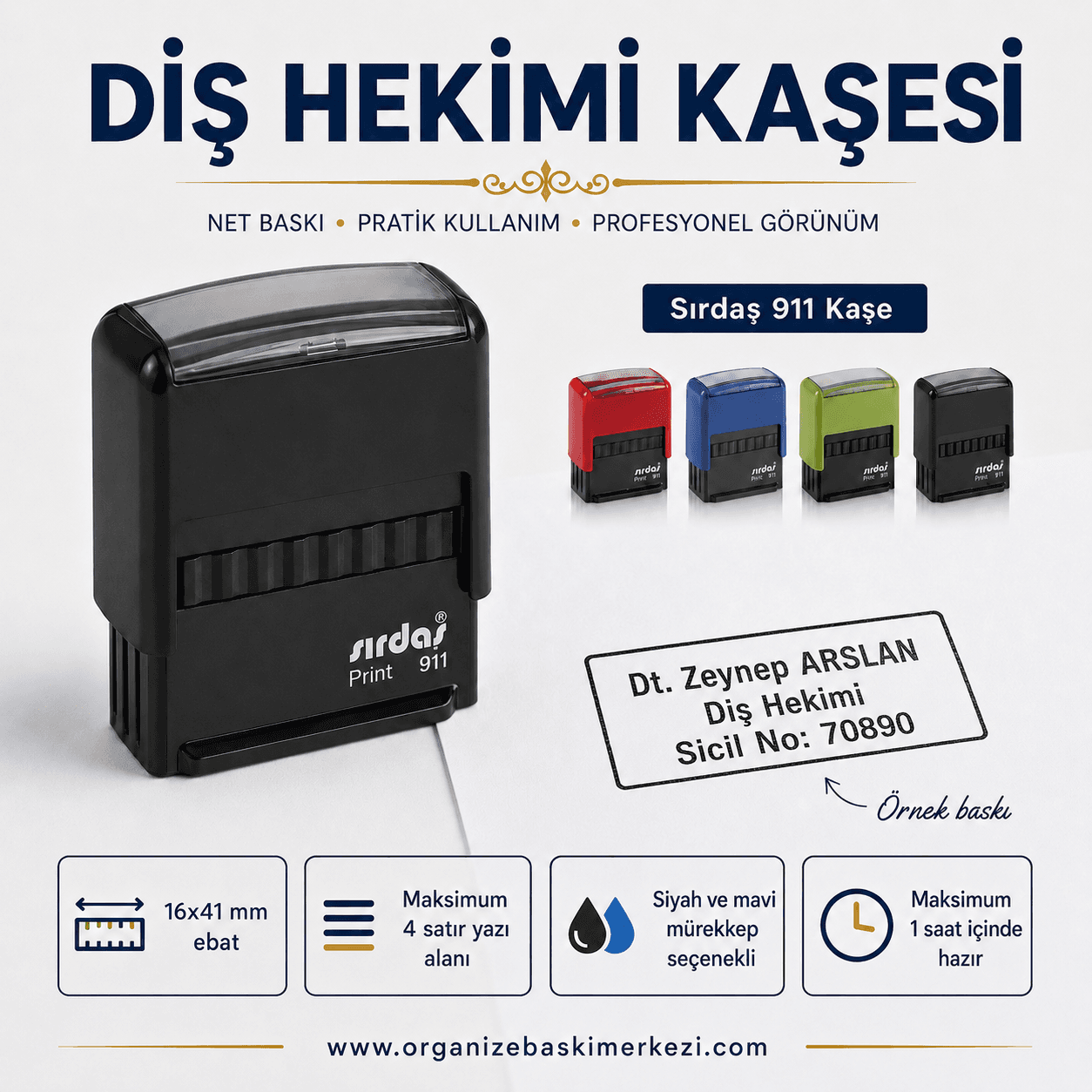 Diş Hekimi Kaşesi Sırdaş 911 16x41 mm