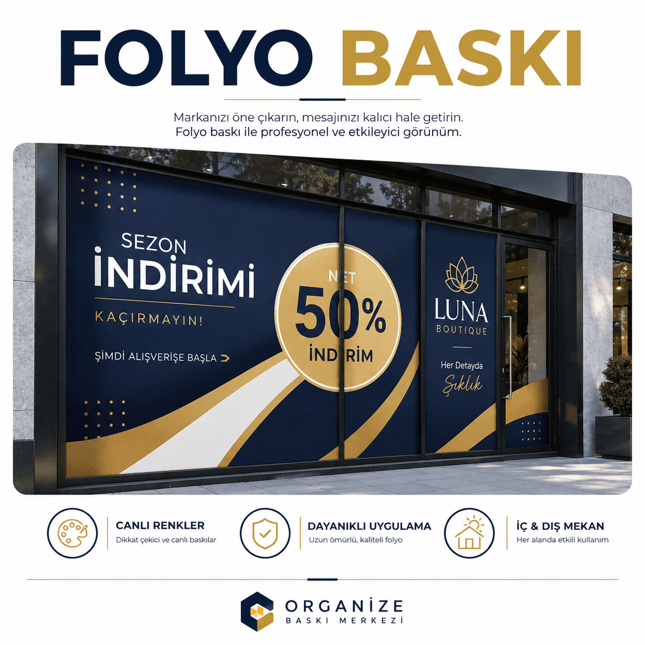 İç mekan folyo baskı örneği