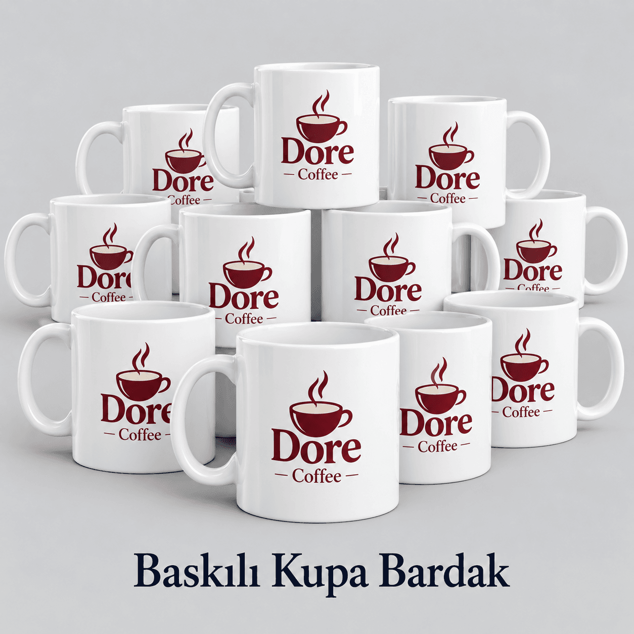 Kafe logolu toplu baskılı kupa bardaklar