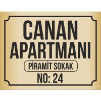 Apartman Tabelası (Altınsarısı zemin siyah yazı)