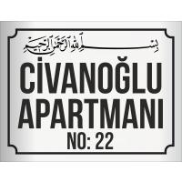 Apartman Tabelası (Besmele3) 30x40 cm ebat
