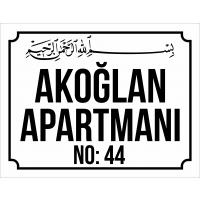 Apartman Tabelası (Besmele4) 30x40 cm ebat