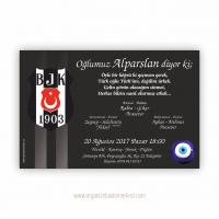 Beşiktaş Logolu Sünnet Davetiyesi