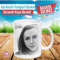 Karikatür Fotoğraflı Seramik Kupa Bardak