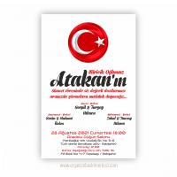 Türk Bayraklı Sünnet Davetiye