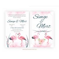 Flamingo Düğün Davetiyesi