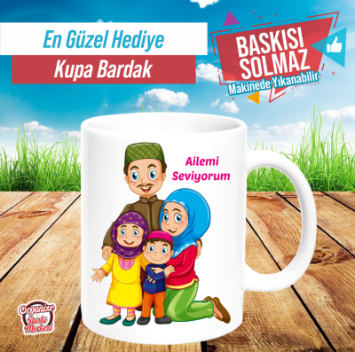 Ailemi Seviyorum Kupa Bardak