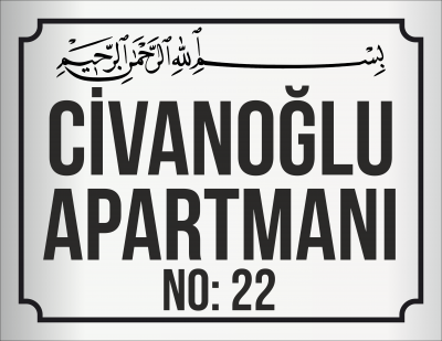 Apartman Tabelası (Besmele3) 30x40 cm ebat