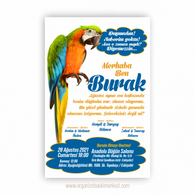 Konuşan Papağan Sünnet Davetiye