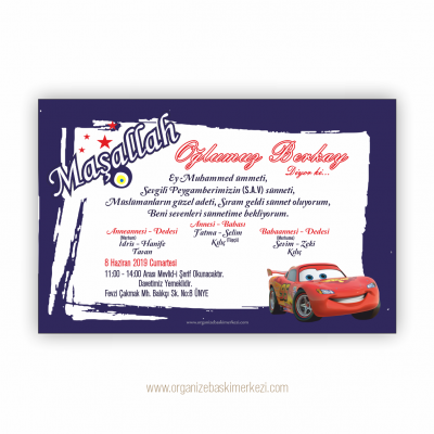 Maşallah Sünnet Davetiyesi