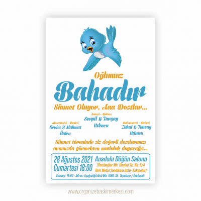 Mavi Kuş Sünnet Davetiye