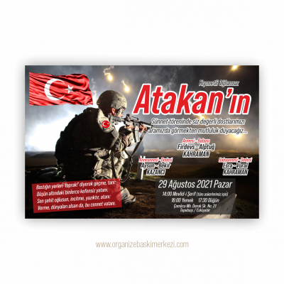 Mehmetçik Asker Sünnet Davetiye