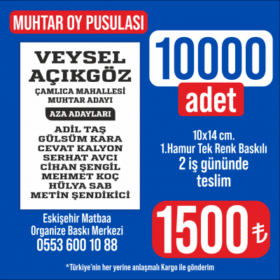 Muhtar Oy Pusulası - 10.000 adet