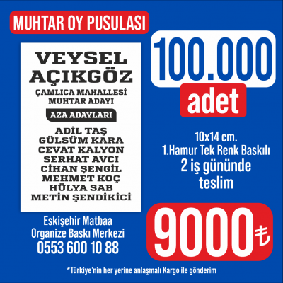 Muhtar Oy Pusulası - 100.000 adet