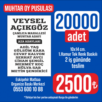 Muhtar Oy Pusulası - 20.000 adet