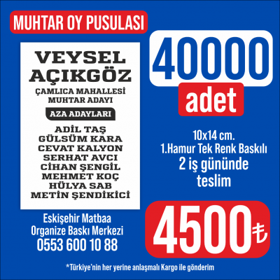 Muhtar Oy Pusulası - 40.000 adet