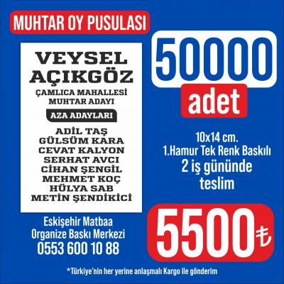 Muhtar Oy Pusulası - 50.000 adet